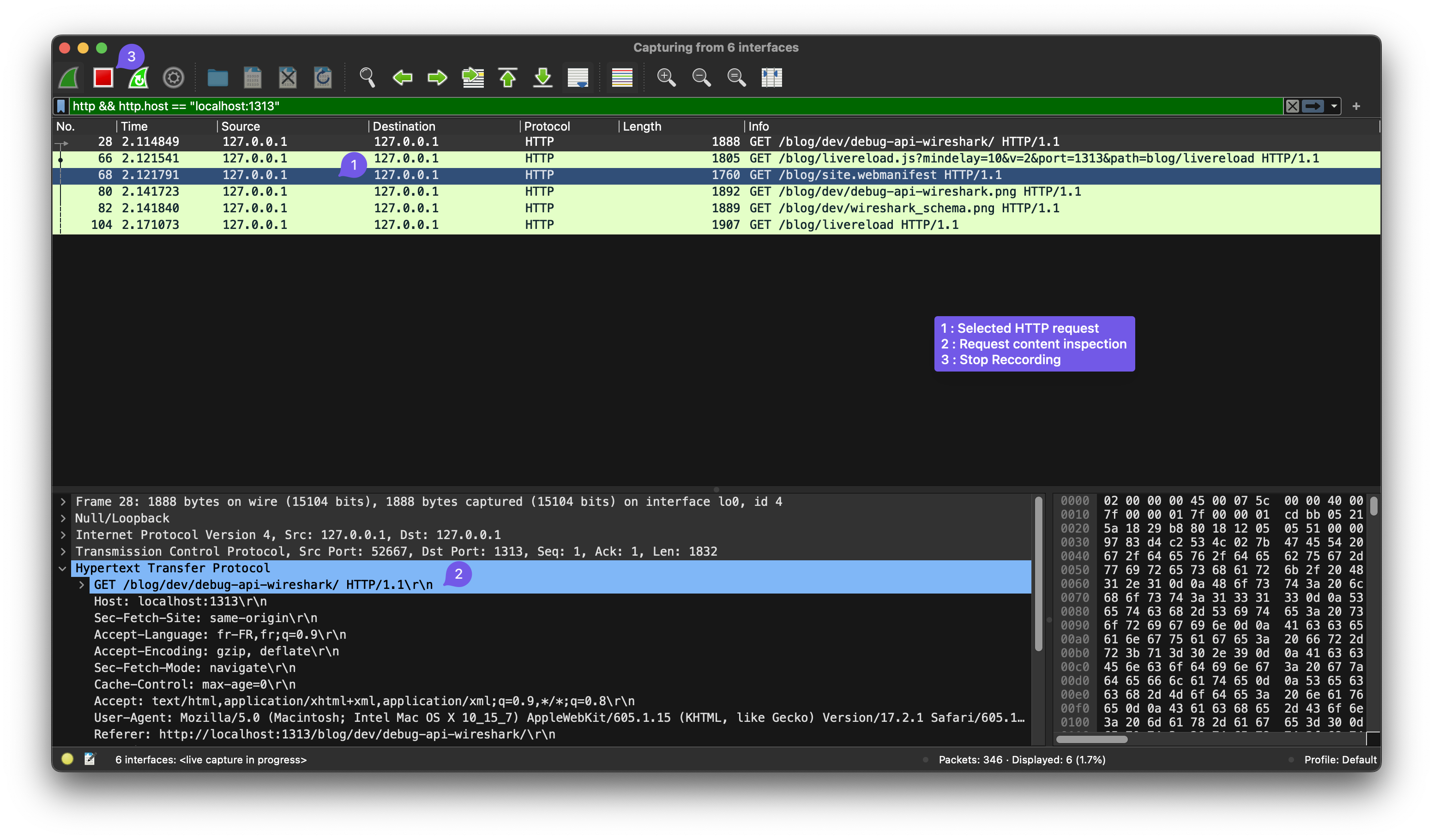 wireshark screenshot recording